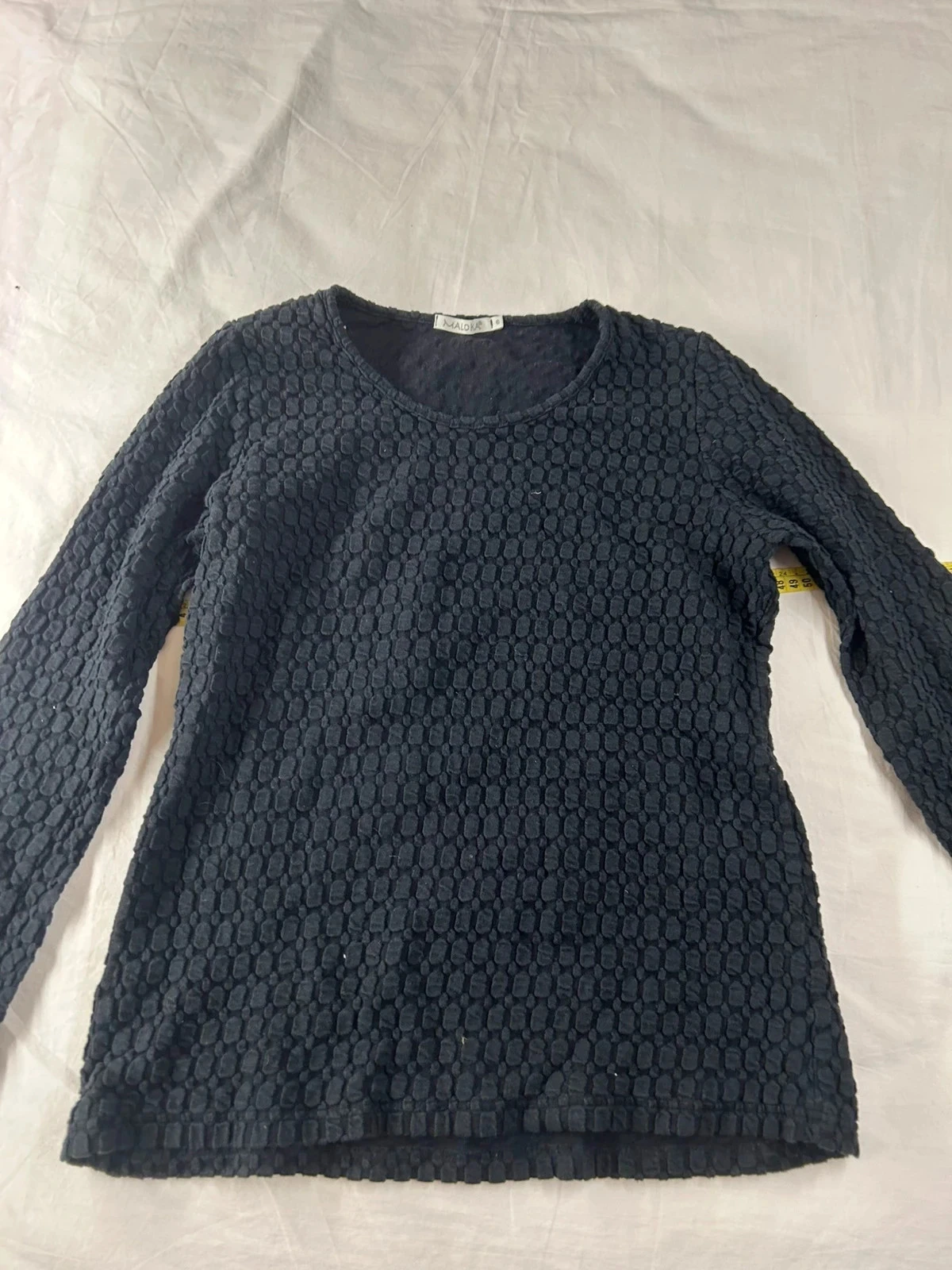 Vintage Maloka black long-sleeve blouse – photo 2